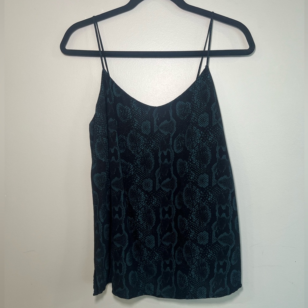 Elegant Python snake pattern camisole super soft, black and dark green
